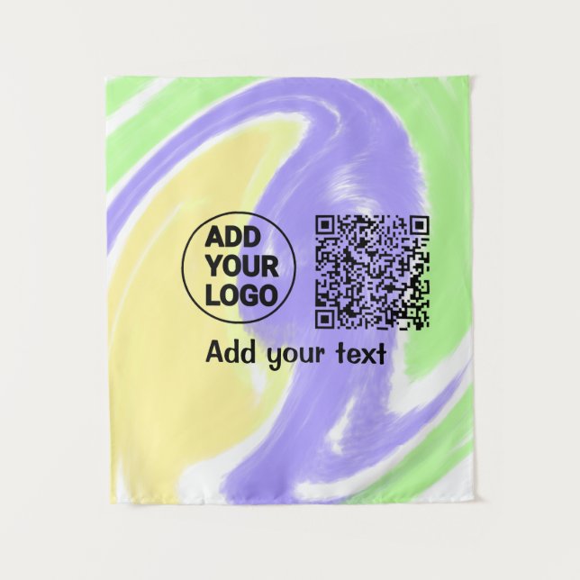 Einfacher minimaler QR-Code-Logo-Scan-Code-Name te Wandteppich (Vorderseite)