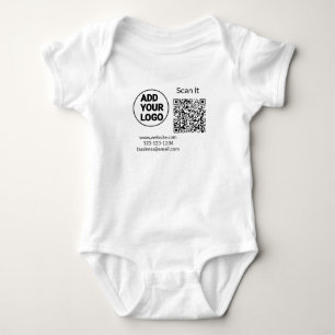 Einfacher minimaler QR-Code-Logo-Scan-Code-Name wi Baby Strampler