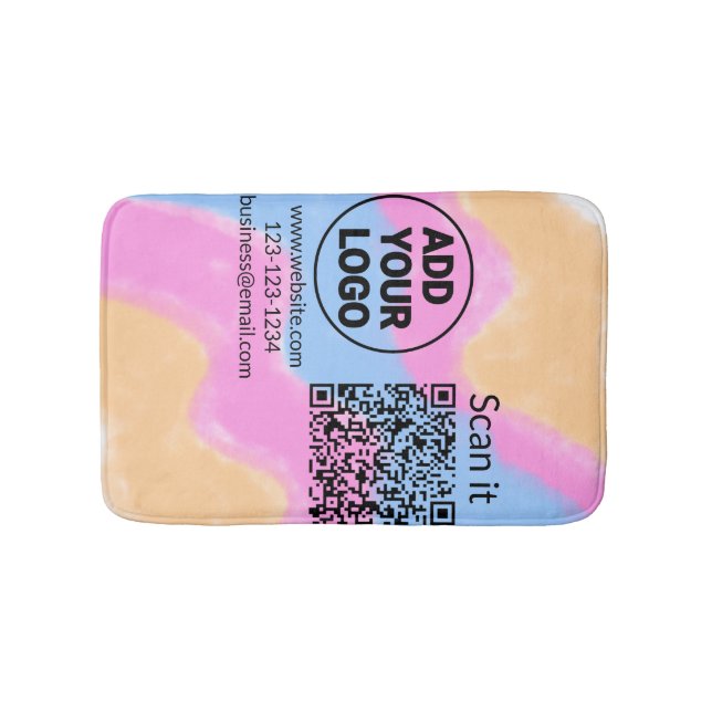 Einfacher minimaler QR-Code-Logo-Scan-Code-Name wi Badematte (Vorderseite)