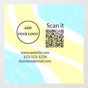 Einfacher minimaler QR-Code-Logo-Scan-Code-Name wi Fensteraufkleber