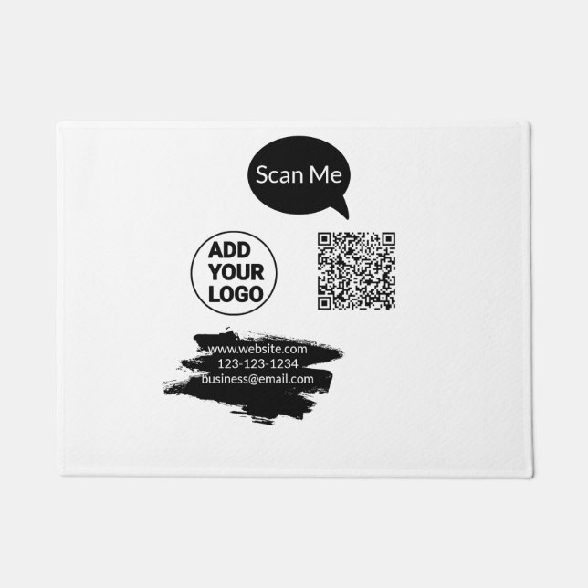 Einfacher minimaler QR-Code-Logo-Scan-Code-Name wi Fußmatte (Vorderseite)