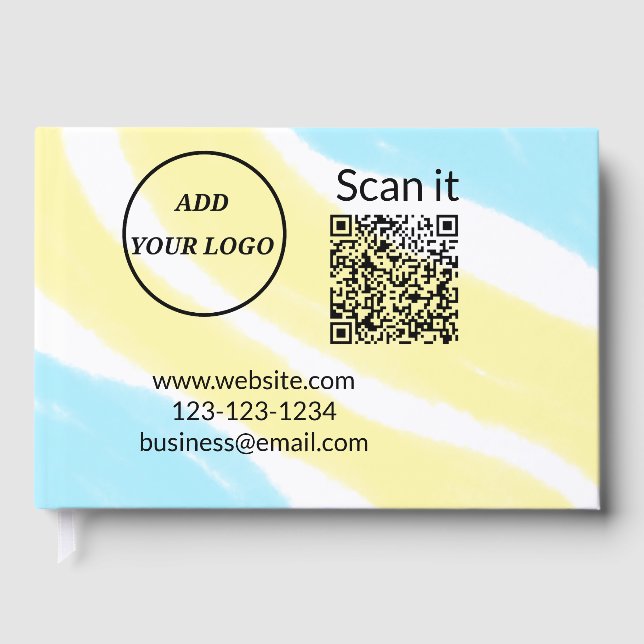 Einfacher minimaler QR-Code-Logo-Scan-Code-Name wi Gästebuch (Vorderseite)