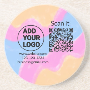 Einfacher minimaler QR-Code-Logo-Scan-Code-Name wi Getränkeuntersetzer