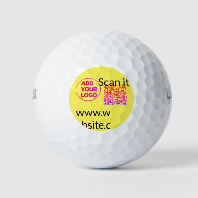 Einfacher minimaler QR-Code-Logo-Scan-Code-Name wi Golfball (Vorderseite)