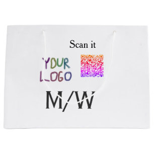 Einfacher minimaler QR-Code-Logo-Scan-Code-Name wi Große Geschenktüte