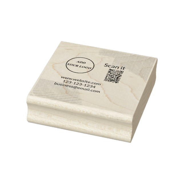 Einfacher minimaler QR-Code-Logo-Scan-Code-Name wi Gummistempel (Stempel)