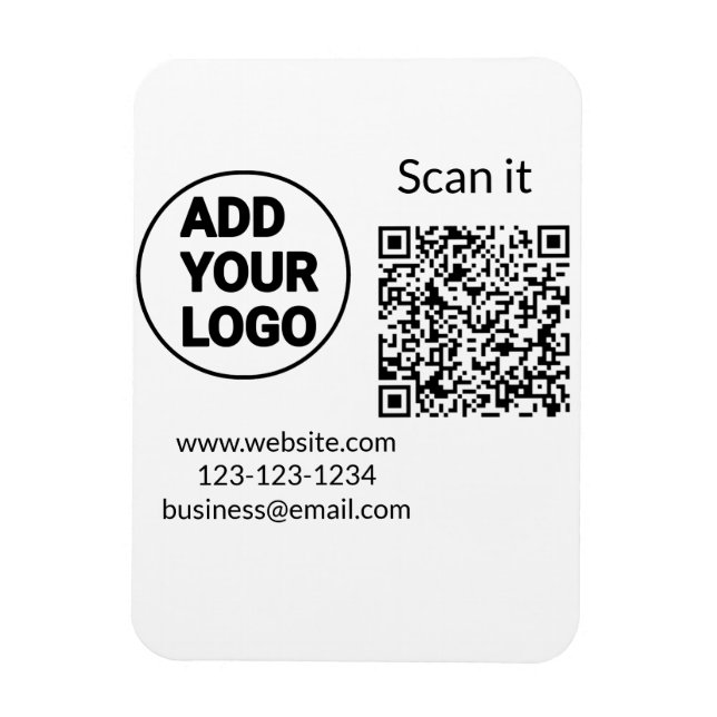 Einfacher minimaler QR-Code-Logo-Scan-Code-Name wi Magnet (Vertikal)