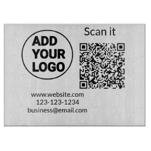 Einfacher minimaler QR-Code-Logo-Scan-Code-Name wi Schneidebrett