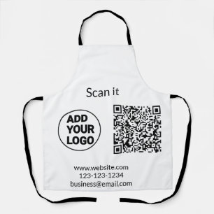 Einfacher minimaler QR-Code-Logo-Scan-Code-Name wi Schürze