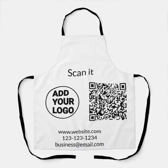 Einfacher minimaler QR-Code-Logo-Scan-Code-Name wi Schürze (Vorderseite)