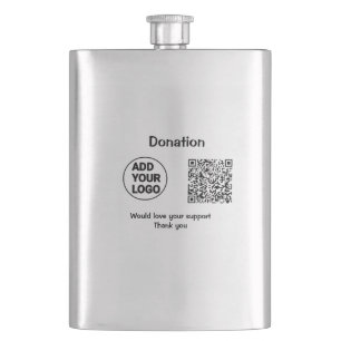 Einfacher minimaler QR-Code-Logo-Text für soziale Flachmann