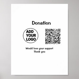 Einfacher minimaler QR-Code-Logo-Text für soziale Poster