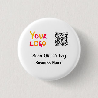 Einfacher minimaler QR-Code zum Bezahlen Logo Firm Button