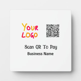 Einfacher minimaler QR-Code zum Bezahlen Logo Firm Fotoplatte
