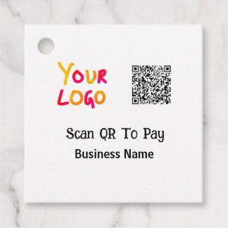 Einfacher minimaler QR-Code zum Bezahlen Logo Firm Geschenkanhänger