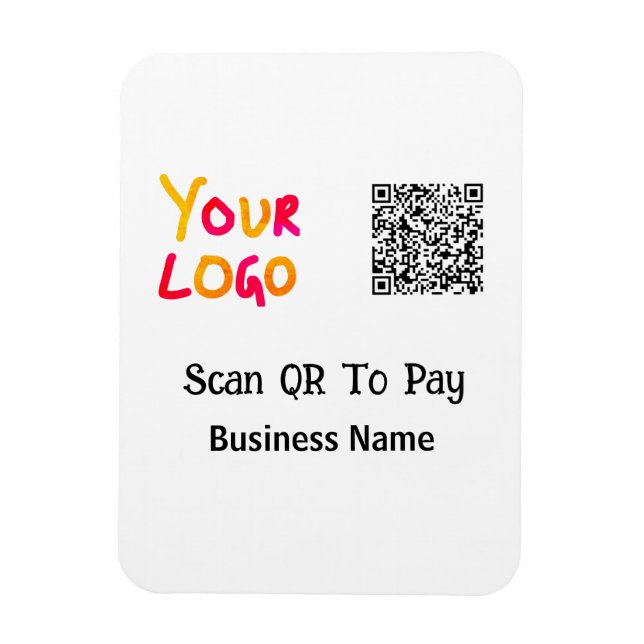 Einfacher minimaler QR-Code zum Bezahlen Logo Firm Magnet (Vertikal)