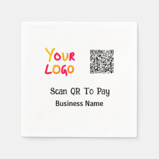 Einfacher minimaler QR-Code zum Bezahlen Logo Firm Serviette