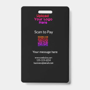 Einfacher minimaler Scan zum Bezahlen QR-Logo auf Ausweis