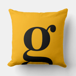 Einfacher Minimaler, sonnengelber Monogramm-Letter Kissen