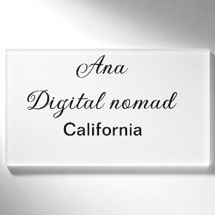 Einfacher minimaler Text für Ihren Namen, Ort Kali Namenschild