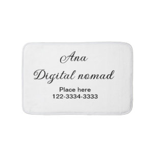 Einfacher minimaler Text für Namen, Ort, Stadt, Te Badematte