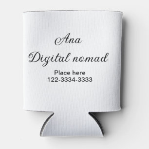 Einfacher minimaler Text für Namen, Ort, Stadt, Te Dosenkühler
