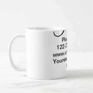 Einfacher minimaler Text für Namen, Ort, Stadt, Te Kaffeetasse