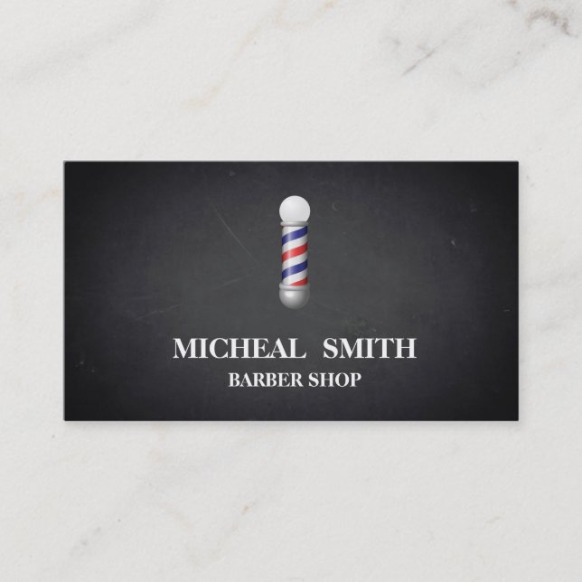 Einfacher Minimalistischer Barbershop Visitenkarte (Vorderseite)