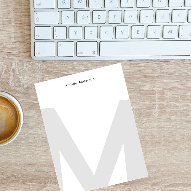 Einfacher Minimalistischer Big Jumbo Monogram Name Mitteilungskarte (Von Creator hochgeladen)