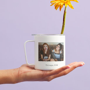 Einfacher Minimalistischer Foto-Textbezug Kaffeetasse