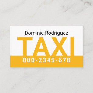 Einfacher minimalistischer gelber Taxi-Service Visitenkarte