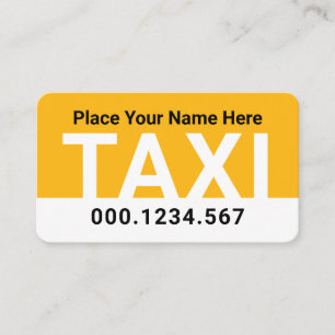 Einfacher minimalistischer gelber Taxi-Service Visitenkarte