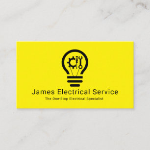 Einfacher minimalistischer Glühbirnen-Elektriker Visitenkarte