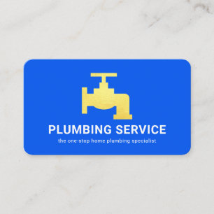 Einfacher minimalistischer goldener Wasserhahn für Visitenkarte