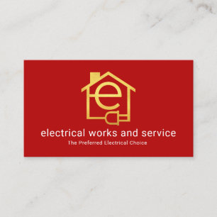 Einfacher minimalistischer Letter-e-Hausstromkreis Visitenkarte