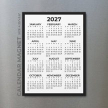 Einfacher minimalistischer Magnetkalender 2027