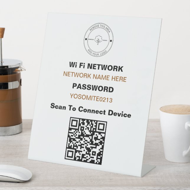Einfacher Minimalistischer QR-Code für Wifi-Detail Sockelschild (In Situ)