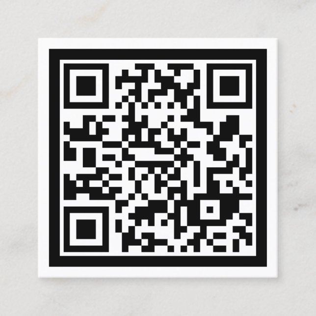 Einfacher minimalistischer QR-Code Quadratische Visitenkarte (Vorderseite)