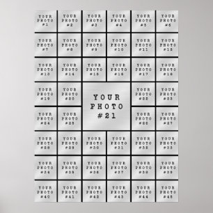 Einfacher minimalistischer Schwarzfoto-Collage 45 Poster