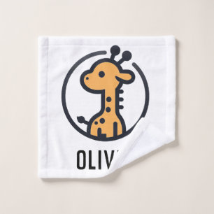 Einfacher minimalistischer süßer Giraffe in einem  Waschlappen