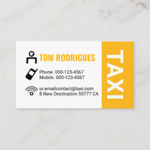 Einfacher minimalistischer Taxidienst fahren Visitenkarte