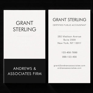 Einfacher moderner Certified Public Accountant CPA Visitenkarte