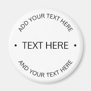 Einfacher moderner editierbarer Text Weiß & Schw Magnet