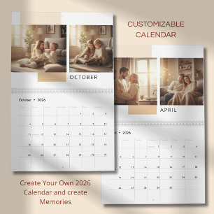 Einfacher moderner Fotokalender Kalender