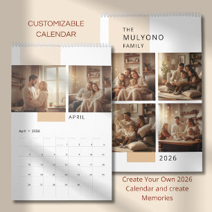 Einfacher moderner Fotokalender Kalender