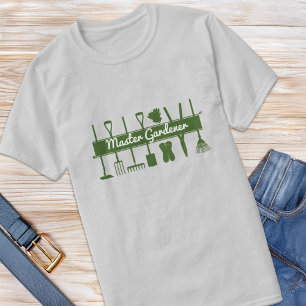 Einfacher Moderner Grüner Daumen Meister Gärtner T-Shirt