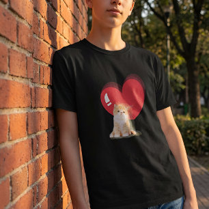 Einfacher moderner Herz-Kühlname und Foto des Haus T-Shirt