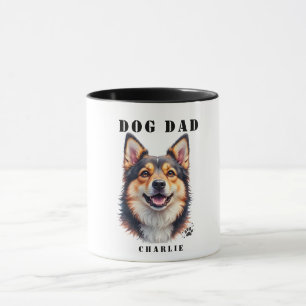 Einfacher moderner Hundename und Foto - individuel Tasse