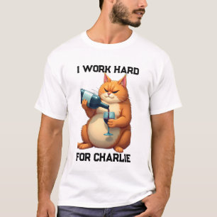 Einfacher moderner lustiger Katzenname und Foto fü T-Shirt