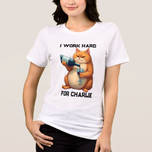 Einfacher moderner lustiger Katzenname und Foto fü Tri-Blend Shirt